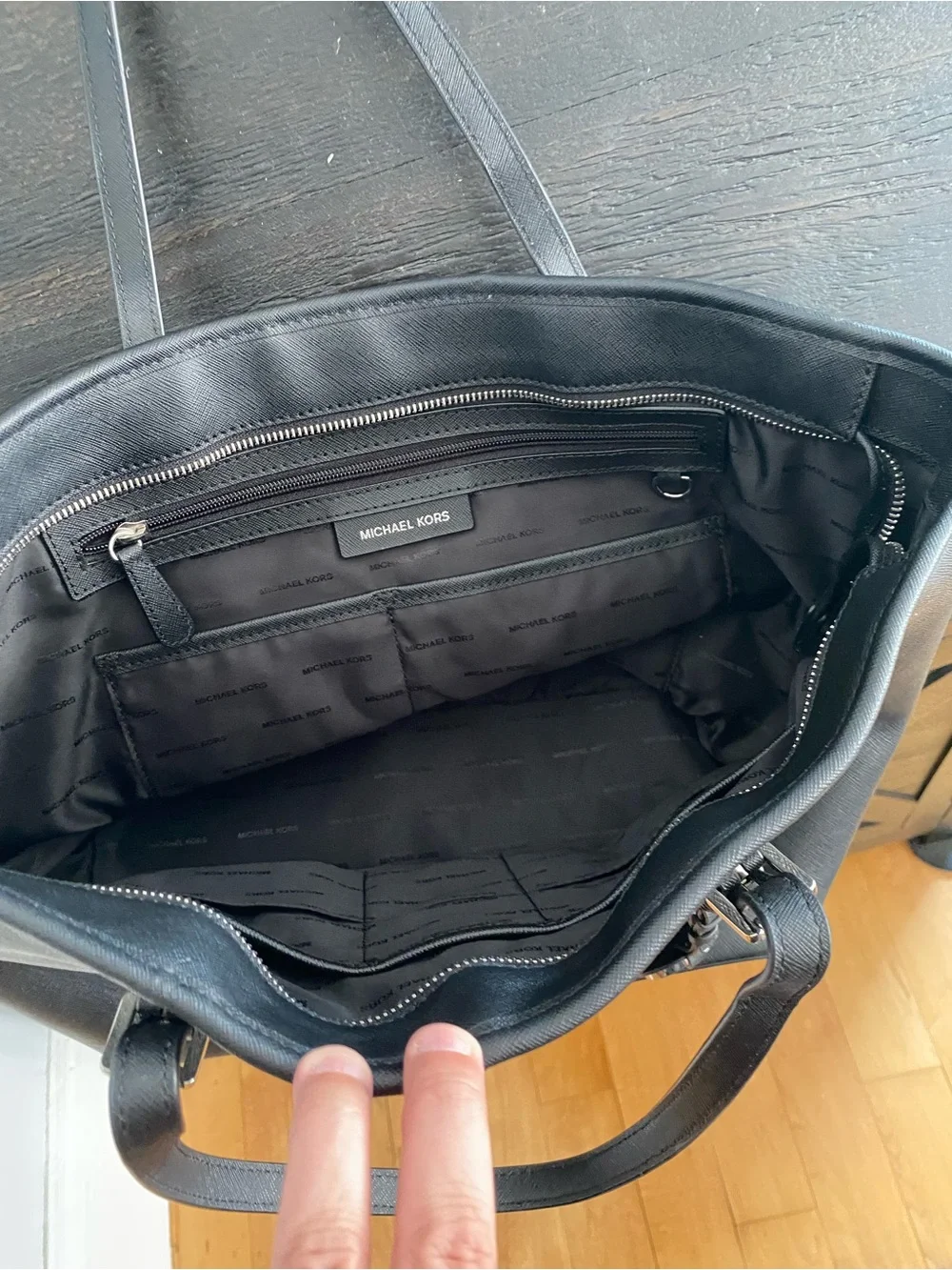 Michael Kors Black Studded Tote/Laptop Bag